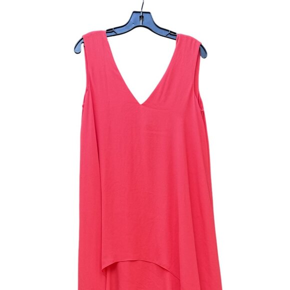 BCBGMAXAZRIA Kaira Coral Sleeveless High-Low Layered V-Neck Dress Womens Size S - Picture 2 of 7